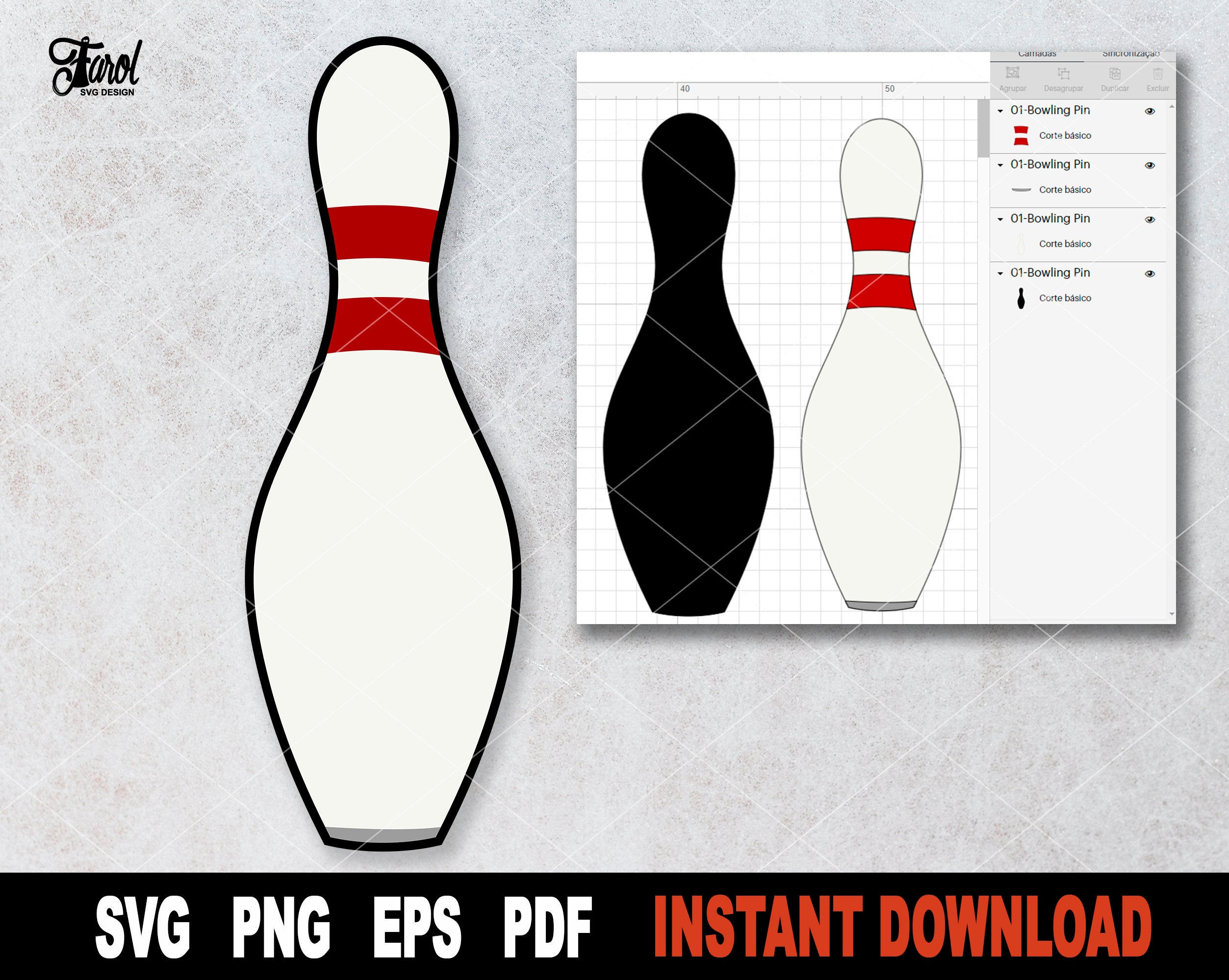 Bowling Pin Svg Cut File Bowling Pin Svg File for Cricut