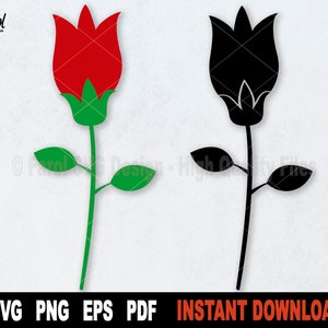Rosa SVG, Flower Svg Archivo para Cricut, Silueta, Naturaleza Svg Archivo de corte, Vector Clipart, Imprimible Png- Descarga digital instantánea
