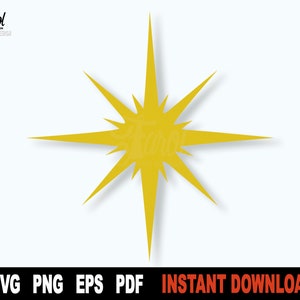 ベツレヘムの星 SVG、クリカット用北極星 SVG ファイル、シルエット、クリスマス スター SVG ベクター クリップアート - インスタント デジタル ダウンロード