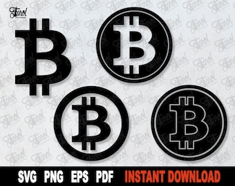 Bitcoin SVG Bundle: Crypto Vector Cut File (Digital Download)