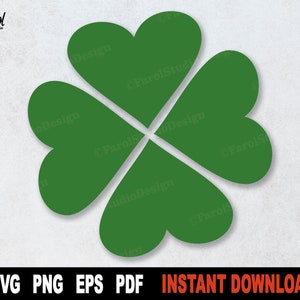 Shamrock SVG-bestand voor de Cricut, vier klavertje SVG cut-bestand, Saint Patricks Day, bloem clipart, Lucky SVG-Instant digitale download