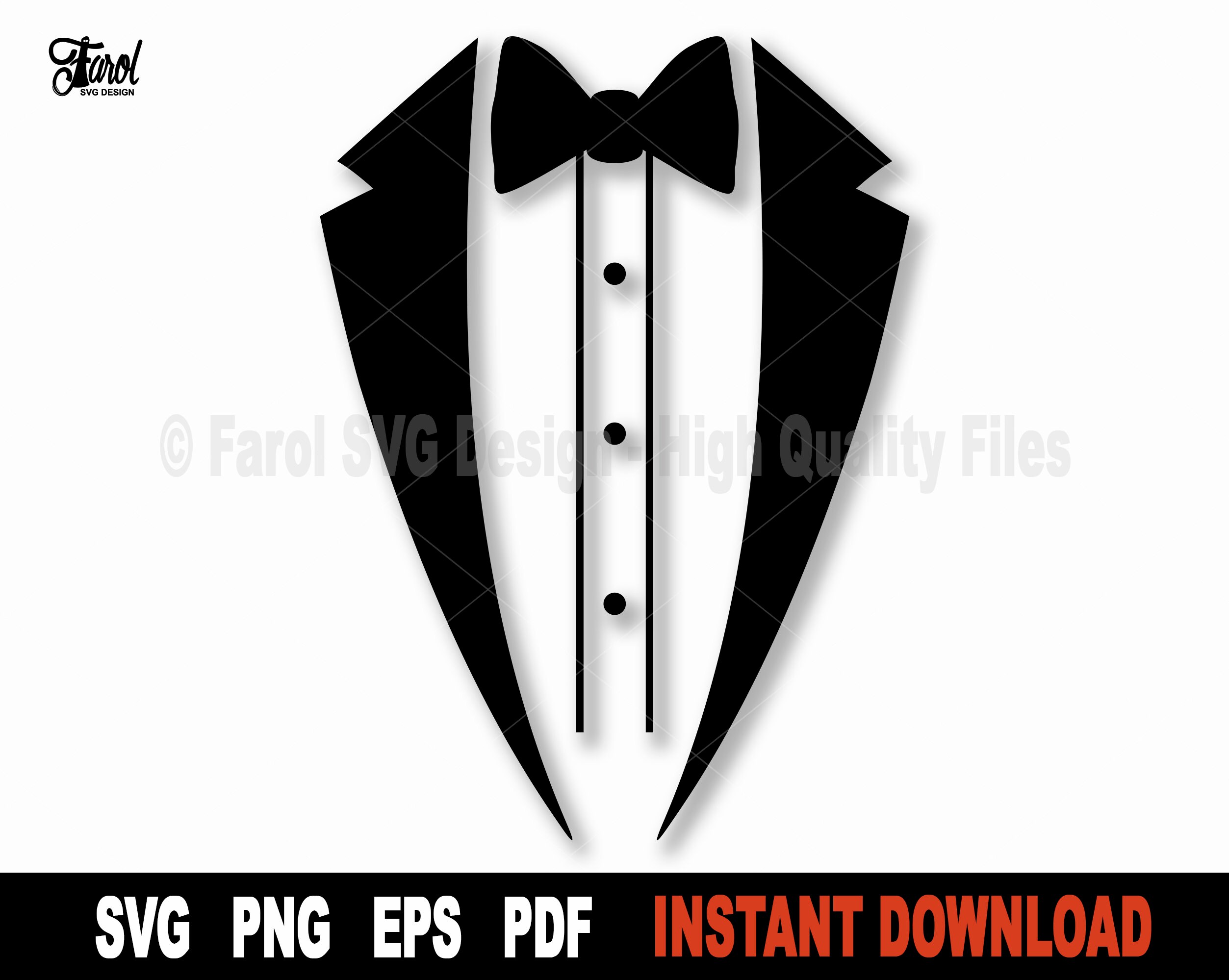 Tuxedo SVG Tuxedo SVG File for Cricut Black Silhouette Suit - Etsy