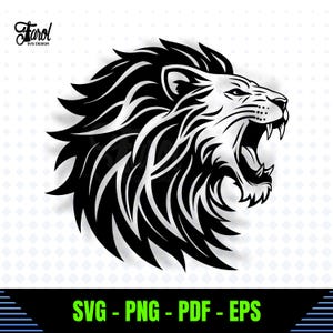 Lion SVG | Roaring Lion SVG | Angry Lion Cut File | Wild Animal Design | Cricut & Silhouette | Instant Download