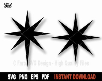 North star Svg, Star Of Bethlehem SVG File For Cricut, Silhouette, Star Svg Cut file, Christmas Star Svg Vector Clipart - Digital Download