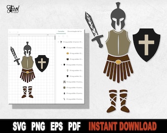 Armor of God SVG: Roman Soldier Cut File, Christian Design (Instant Download)