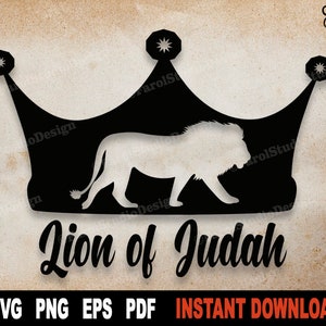 León de Judá SVG - corona con león Svg, Archivo Christian Svg para Cricut, Silueta, Archivo de Corte Svg Religioso- Descarga digital instantánea