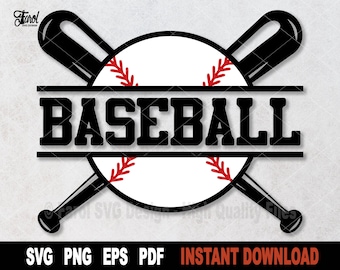 Baseball Bat Svg, Split Name Frame Monogram Svg File For Cricut, Silhouette, T-Shirt Sublimation Png, Sport Vector Clipart Digital Download