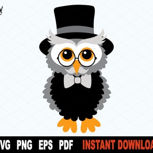 Grandpa Owl SVG, Owl SVG, Cute owl Svg File For Cricut, Silhouette, Owl Cut File, Cartoon Clipart, Sublimation PNG- Instant Digital Download