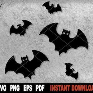 Bat Svg, plik Bat Svg dla Cricut, sylwetka, upiorne święta, plik Svg na Halloween, clipart wektorowy, plik Svg Cut — natychmiastowe pobieranie cyfrowe