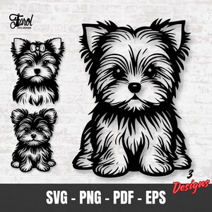 Yorkshire SVG, schattige hond SVG-bestand voor Cricut, silhouet, dieren Vector clipart-instant digitale download
