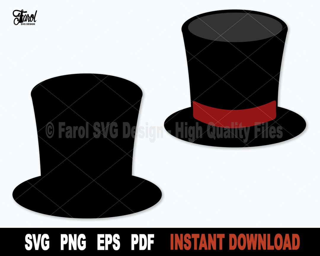 Top Hat Svg, Snowman Hat Svg File for Cricut, Silhouette, Magician Hat