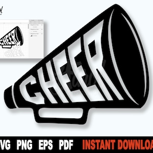 Cheerleader Megaphone SVG: Cheer Sport Clipart (Digital Download)