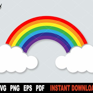 Rainbow SVG, Rainbow SVG File For Cricut, Silhouette, Nature Vector Clipart Cut File, Layered, Sublimation Png- Instant Digital Download