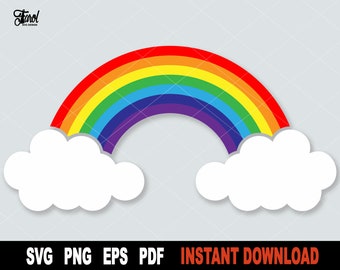 Rainbow SVG File: Nature Clipart Vector Cut File (Digital Download)