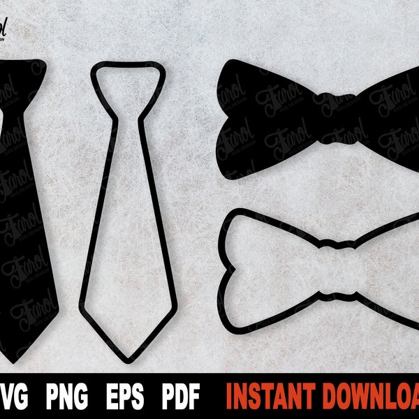 Tie SVG,  Bow Tie SVG File For Cricut, Silhouette, Svg Cut File,  Shapes Clipart, Baby Boy Svg, Sublimation Png- Instant Digital Download
