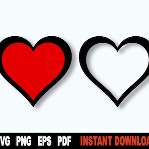 Heart Svg, Heart Png, Heart Svg File For Cricut, Silhouette, Valentine Svg, Heart Vector Clipart, Png Art Design- Instant Digital Download