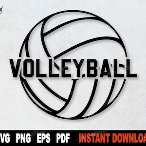 Volleyball SVG, Black Volleyball Outline, SVG Cut File, Svg File For Cricut, Sport Clipart, Instant Digital Download