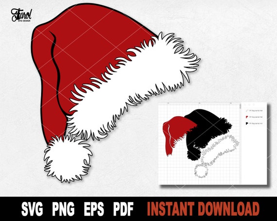 Santa Hat SVG: Christmas Clipart, Cricut & Silhouette Files (Digital Download)