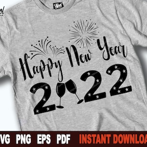Feliz año nuevo 2022 SVG File For Cricut, Holiday Clipart, New year Cut File, png files- Instant Digital Download