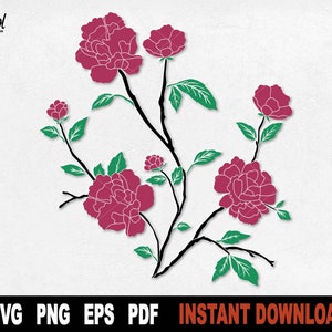 Roses SVG, Flowers Svg File For Cricut, Silhouette, Nature Svg Cut File, Roses bouquet Vector Clipart, Printable Png- Instant Download