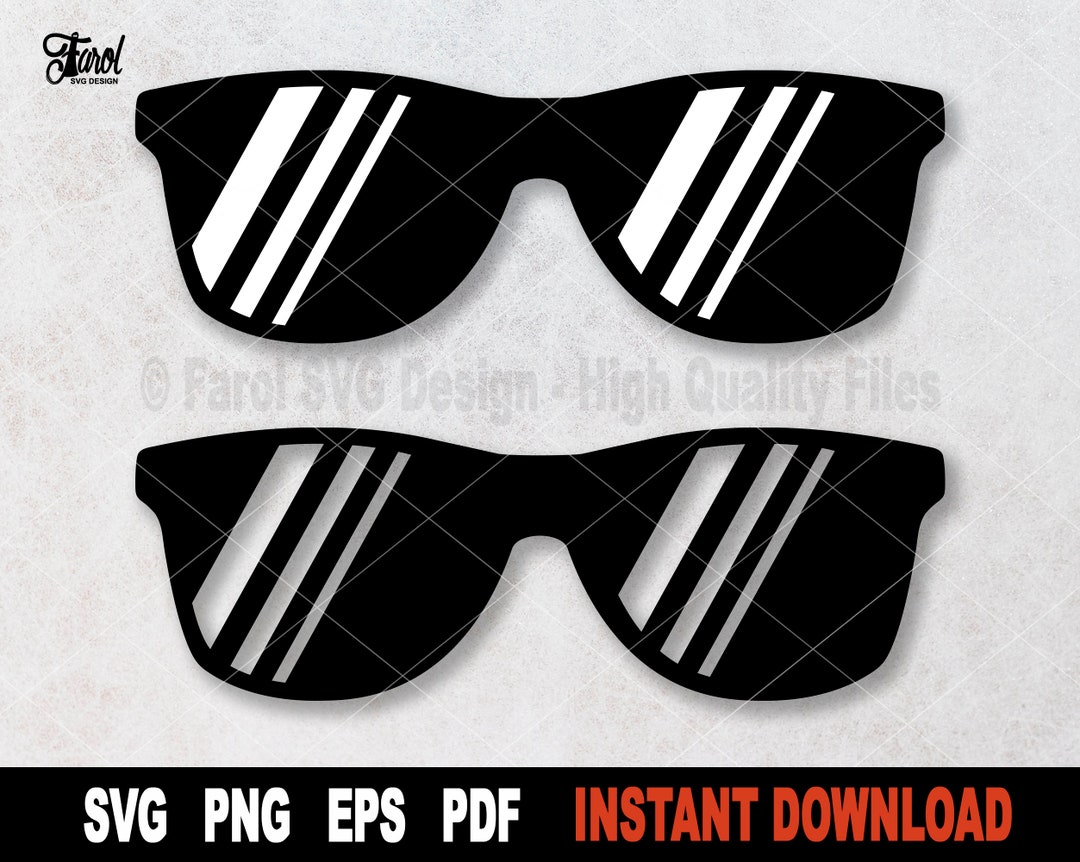 Glasses SVG, Sunglasses Svg File for Cricut, Black Silhouette, Shirt