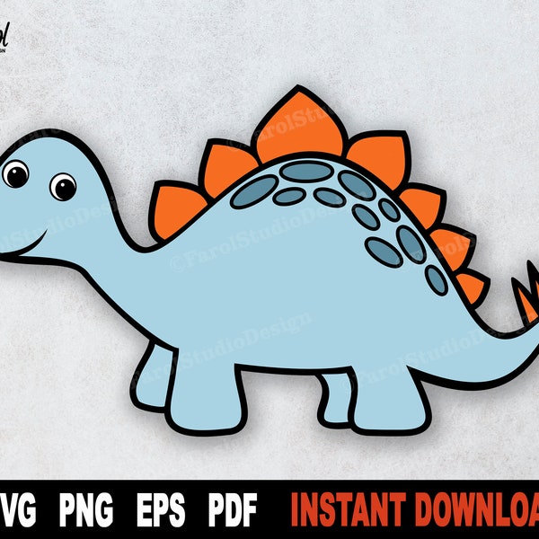 Dinosaur SVG, Stegosaurus SVG, Dinosaur SVG File For Cricut, Silhouette Clipart Cut File,  Sublimation Png - Instant Digital Download