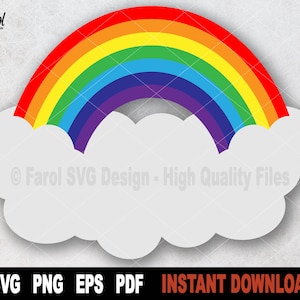Rainbow SVG, Rainbow SVG File For Cricut, Silhouette, Nature Vector Clipart Cut File, Layered, Sublimation Png- Instant Digital Download