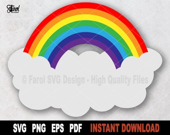 Rainbow SVG File: Nature Clipart, Layered Design (Digital Download)