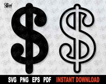 Dollar Sign SVG Cut File: Money Symbol Clipart (Digital Download)