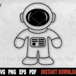 Astronauta Svg, Outline File For Cricut, Silhouette, Cute Astronaut Svg Cut File, Vector Clipart, kid astronaut Png File- Digital Download