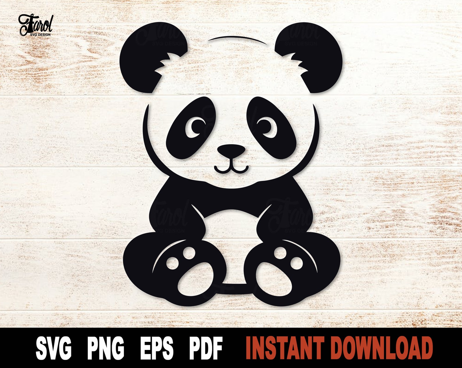 Cute Panda Bear Svg, Panda Svg, Bear Svg File for Cricut, Silhouette ...