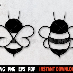 Bee SVG-bestand voor Cricut, silhouet, Bumble Bee Svg Cut-bestand, Honey Bee Svg, Vector Clipart, sublimatie Png-Instant Digitale Download