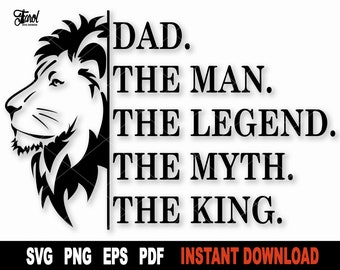 Pappa SVG: Lejonkungen, Fars dag-tröjadesign (digital nedladdning)