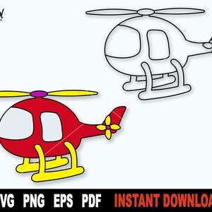 Helicopter SVG, Vehicles Clipart SVG File For Cricut, Helicopter svg Cut file, Birthday Party Decoration, Sublimation Png- Instant Download
