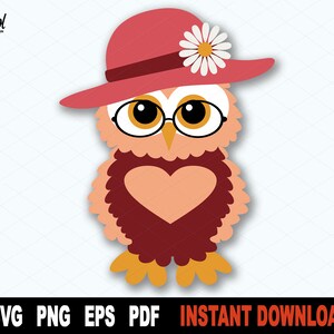 Grandma Owl SVG, Owl SVG, Cute owl Svg File For Cricut, Silhouette, Mom Cut File, Cartoon Clipart, Sublimation PNG- Instant Digital Download
