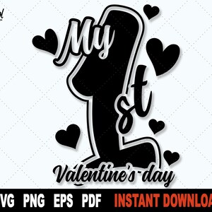 Valentine SVG, primeiro dia dos namorados SVG, amor SVG, bebê menino, menina, arquivo Svg para Cricut, arquivo de corte de clipart de silhueta, download instantâneo