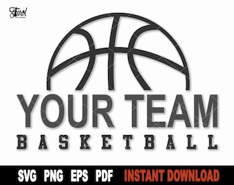 Basketball Team Name SVG: Split Frame Clipart (Digital Download)