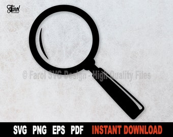 Magnifying Glass SVG: Detective Clipart, Cricut & Silhouette Cut File (Digital Download)