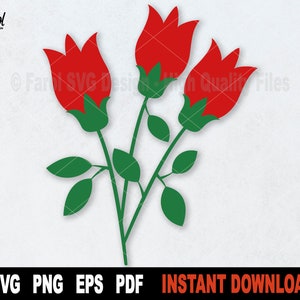 Rosas SVG, Flores Svg Archivo para Cricut, Silueta, Naturaleza Svg Archivo de corte, Ramo de rosas Vector Clipart, imprimible Png- Descarga instantánea