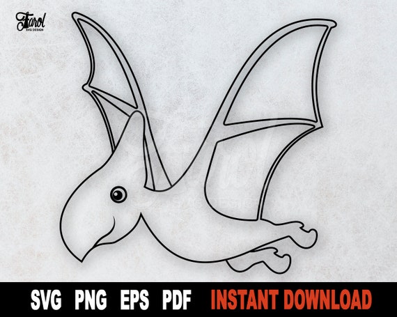 Pterodactyl Dinosaur Illustration PNG & SVG Design For T-Shirts