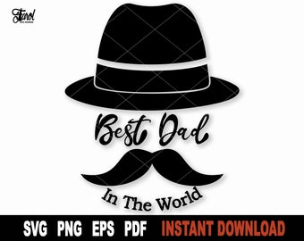 Dad SVG, Best Dad In The World Svg, Father's Day SVG File For Cricut, Silhouette, Vector Clipart,  Svg Cut File- Instant Digital Download