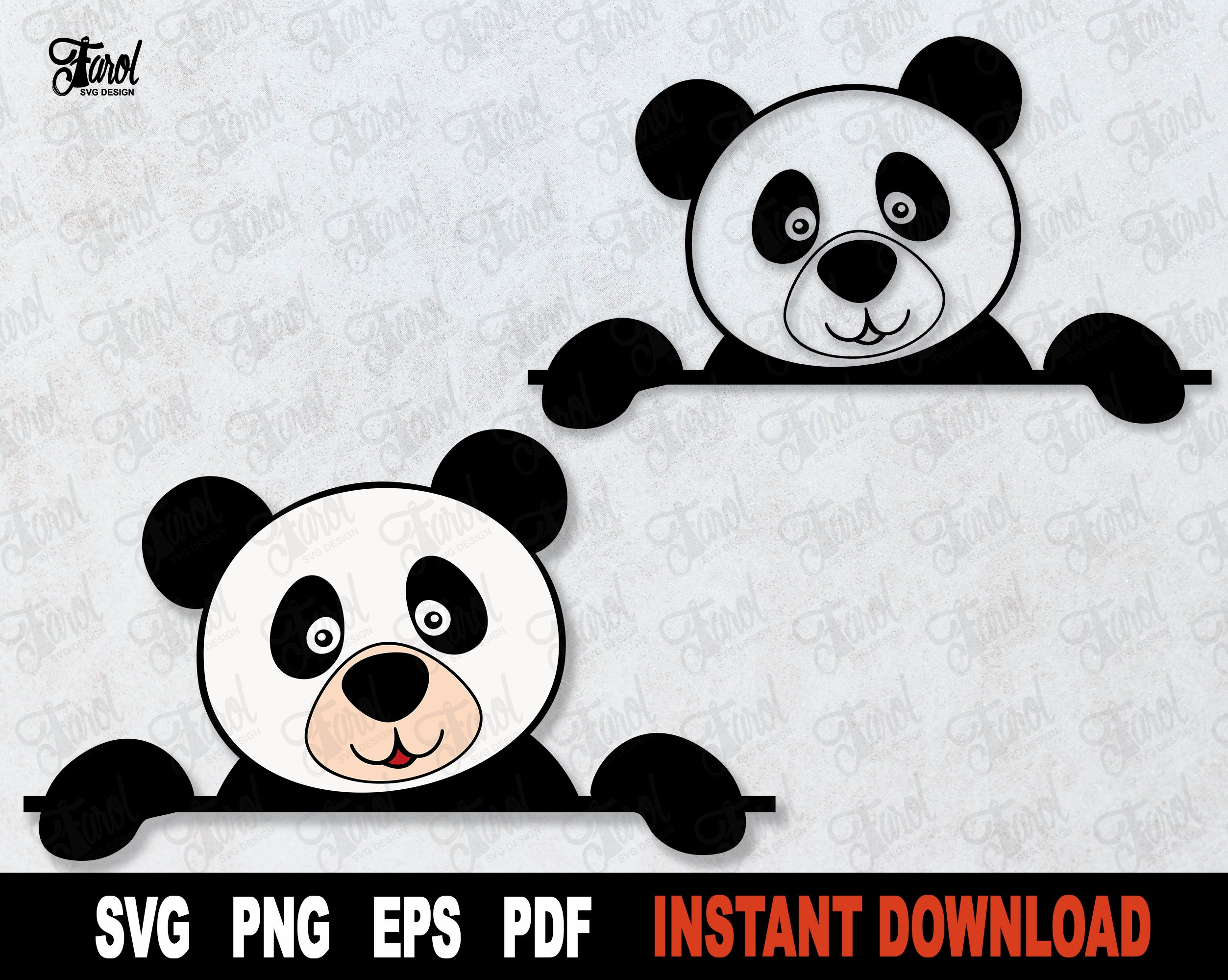Peeking Panda Bear SVG Cut File Split Monogram SVG Bear Svg - Etsy Canada