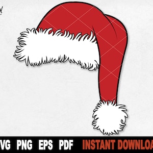 Santa Hat SVG - Arquivo de corte de Natal para Cricut e Silhouette | Download instantâneo