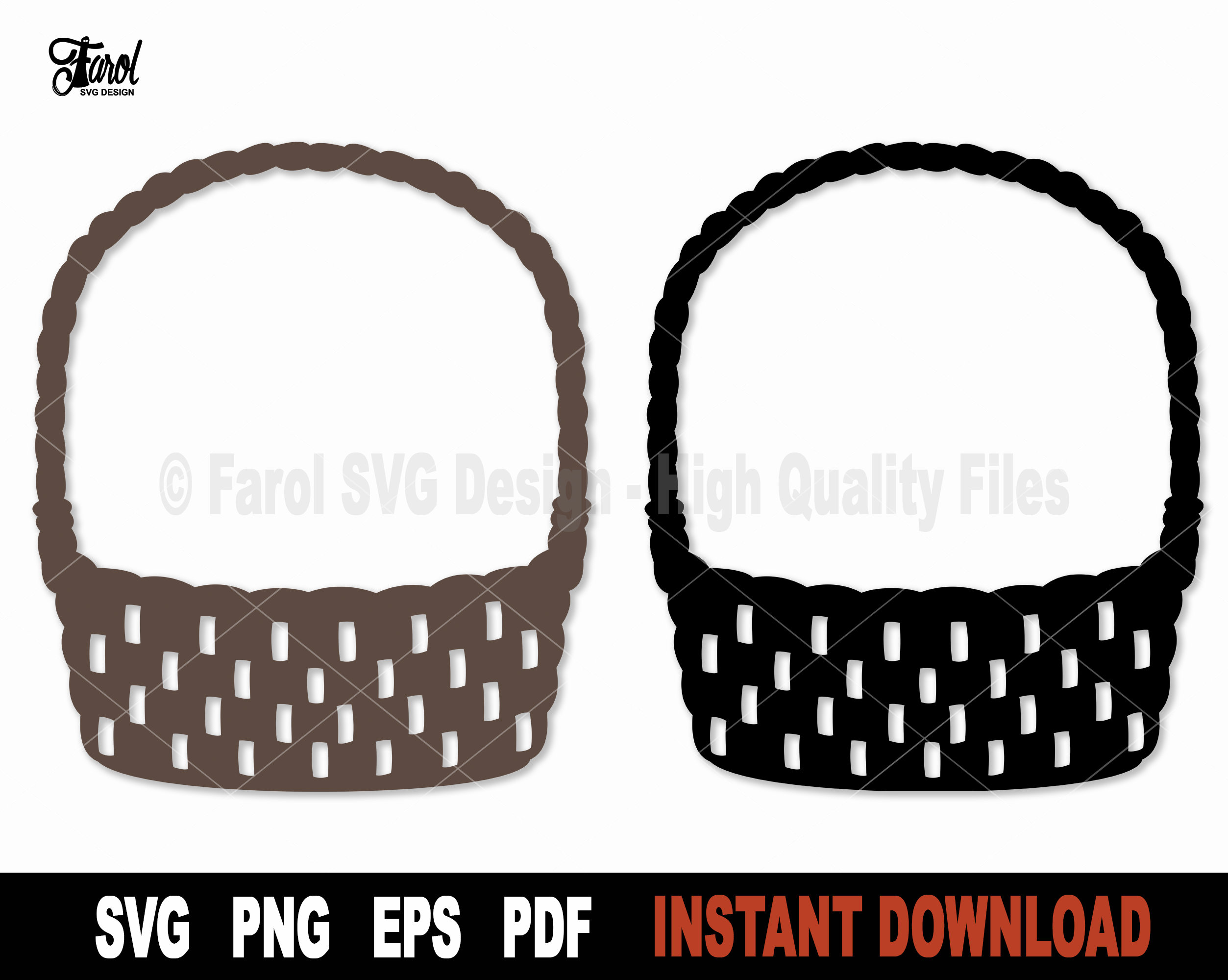 Easter Egg Basket SVG Wicker Basket Svg File for Cricut Etsy