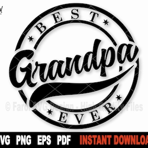 El mejor abuelo del mundo SVG / Abuelo SVG / Regalo para el abuelo en el Día del Padre / Cumpleaños del abuelo SVG / Archivo de corte de Cricut y Silhouette / Descarga instantánea