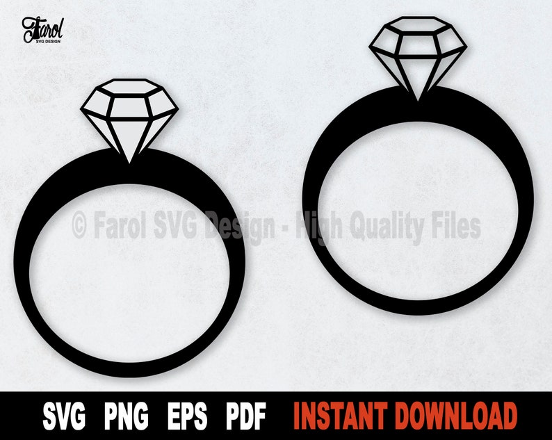 Ring SVG With Diamond SVG File for Cricut Silhouette Outline - Etsy