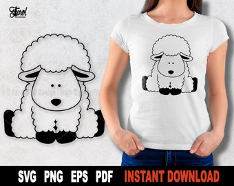 Sheep SVG Cut File, Easter Clipart (Digital Download)
