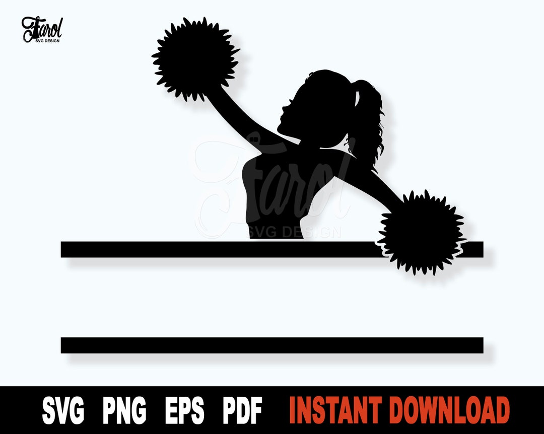 Cheerleader SVG Cheer Split Name Frame SVG File for Cricut - Etsy