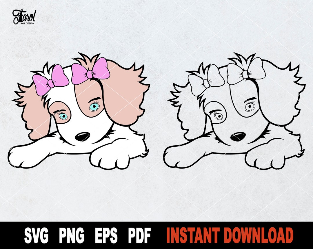 Dog SVG, Cute Puppy Svg Cut File, Beautiful Female Clipart, Farm Animal ...