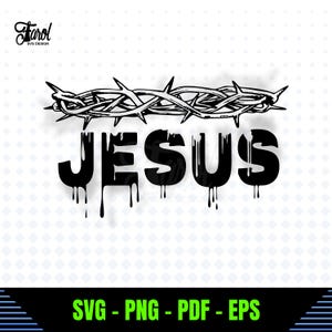 Couronne d'Épines SVG | Design avec le Nom de Jésus | Fichier de Découpe pour Cricut & Silhouette | SVG Chrétien | Téléchargement Instantané